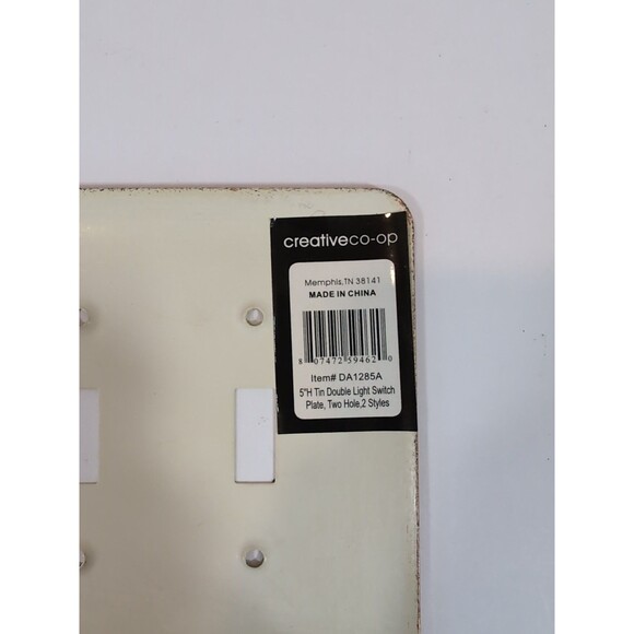 Vintage Creative CO-OP Double Gang Metal Light Switch Plate Cover Bird Happiness - Picture 5 of 5